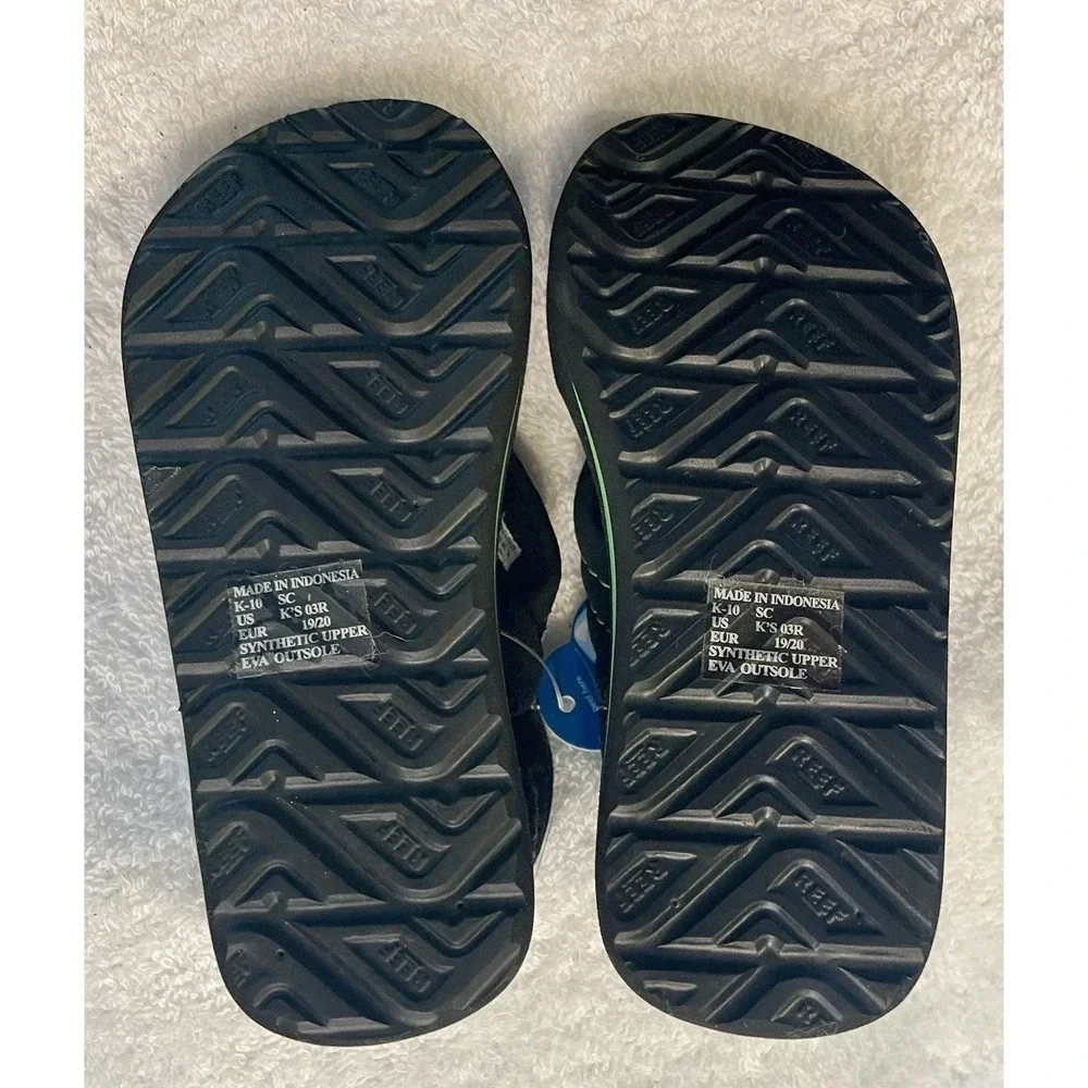 New  green black Reefs toddlers flip flops‎ sandals Bug theme 3/4 3 4